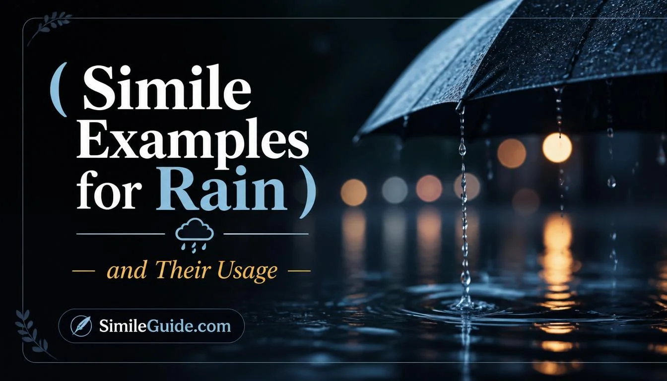 simile examples for rain