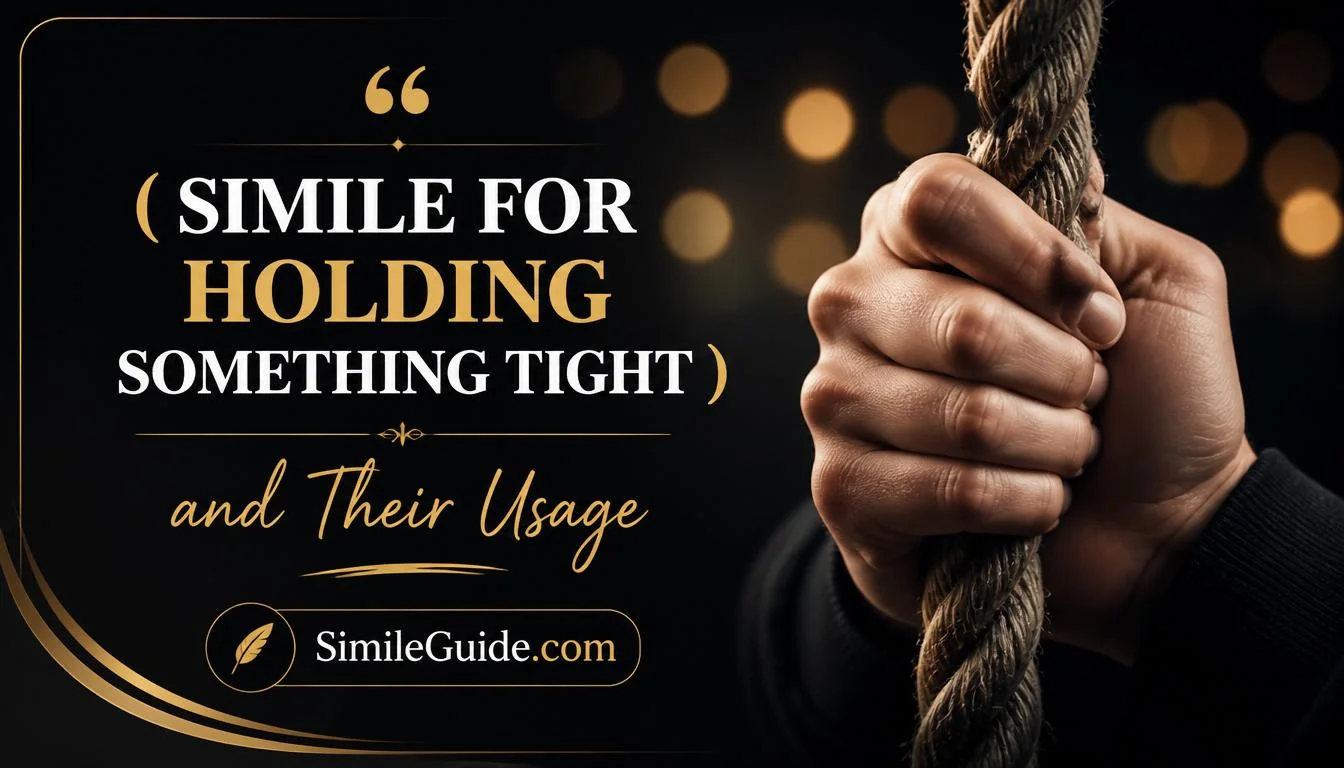 simile for holding something tight