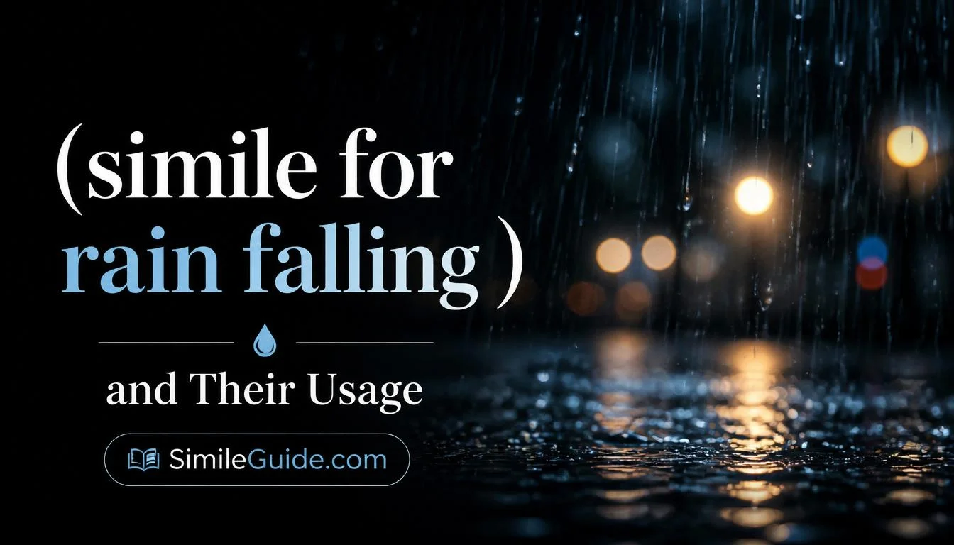 simile for rain falling