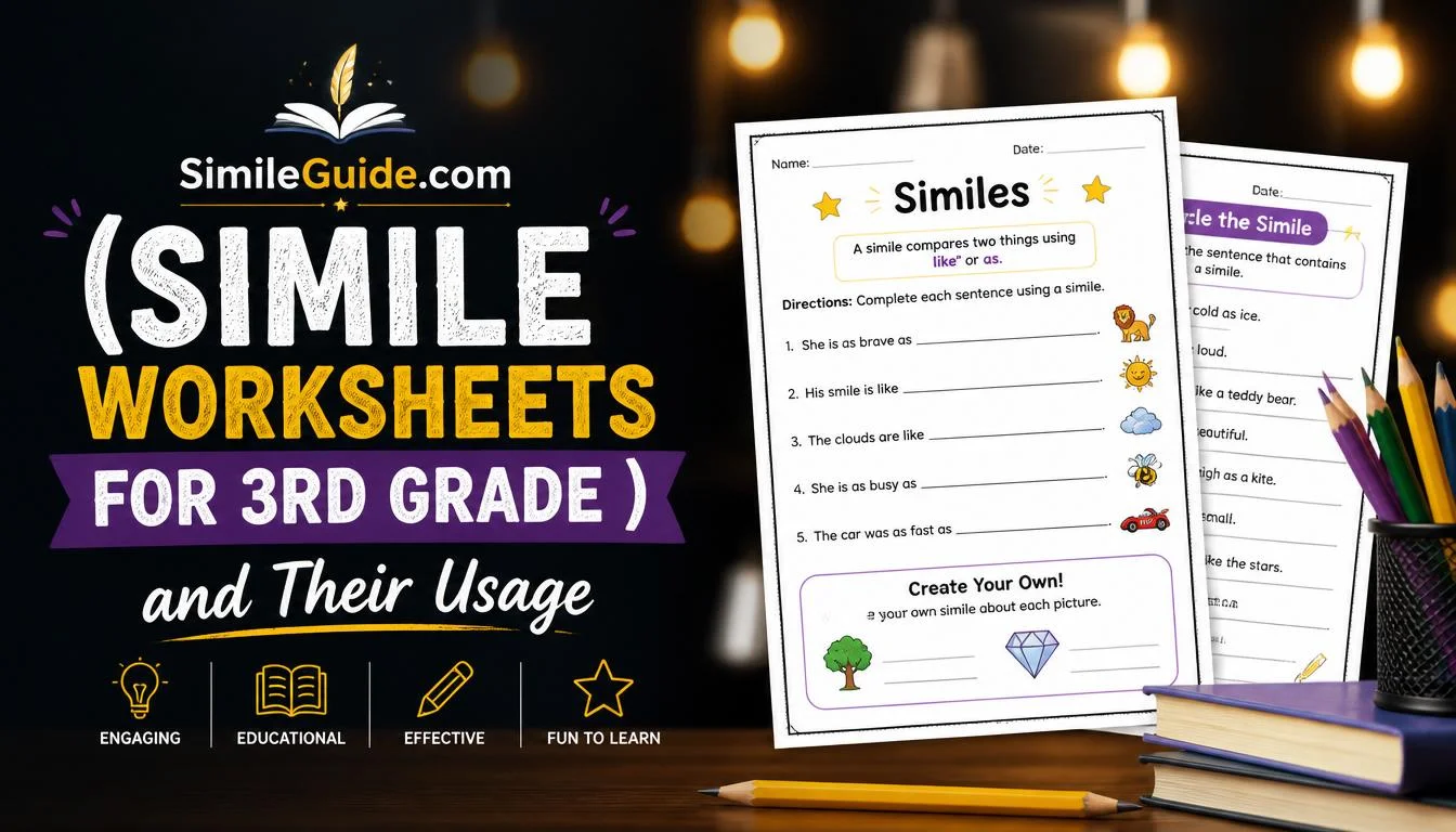 simile worksheets for 3rd grade